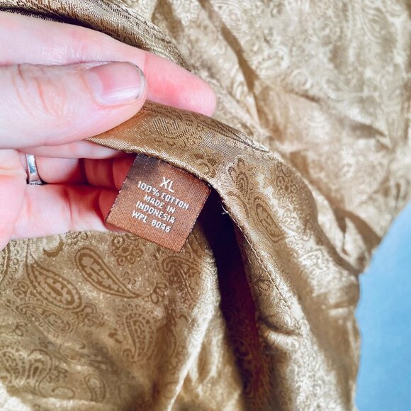 Tasso Elba Corduroy Blazer Mens 46L Tan Cotton Sport Coat Smoking Jacket - Picture 6 of 11